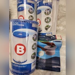NWT intex B filter pool (3) with skimmer socks (5)‎